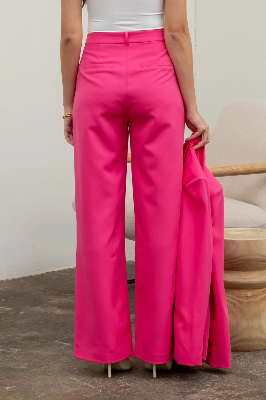 Upscale 2 Piece Suit Set- Hot Pink