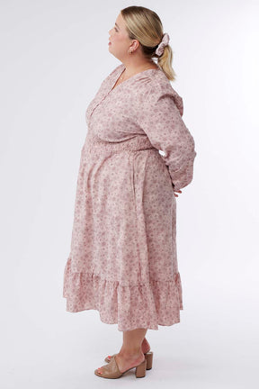 Chloe Smocked Waist Midi Dress- Floral