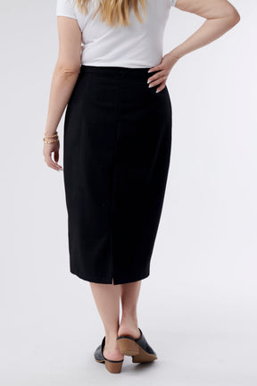 Olivia Black Pencil Midi Skirt