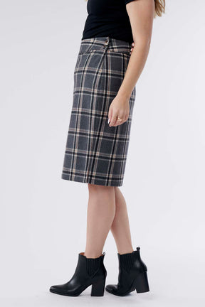 Perfect Day Wool Plaid Pencil Skirt