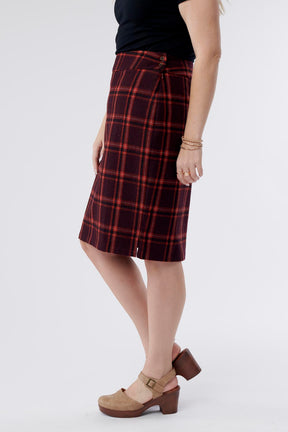 Perfect Day Wool Plaid Pencil Skirt