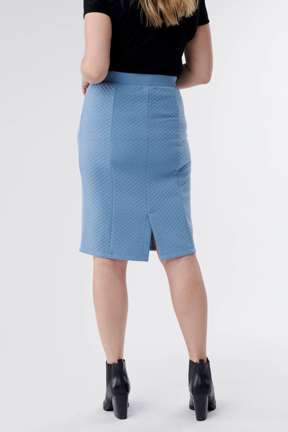 Isabella Jacquard Knit Pencil Skirt - Light Blue