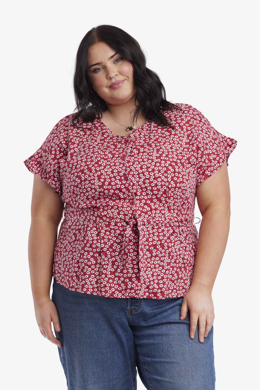 Joselyn Red Floral Top