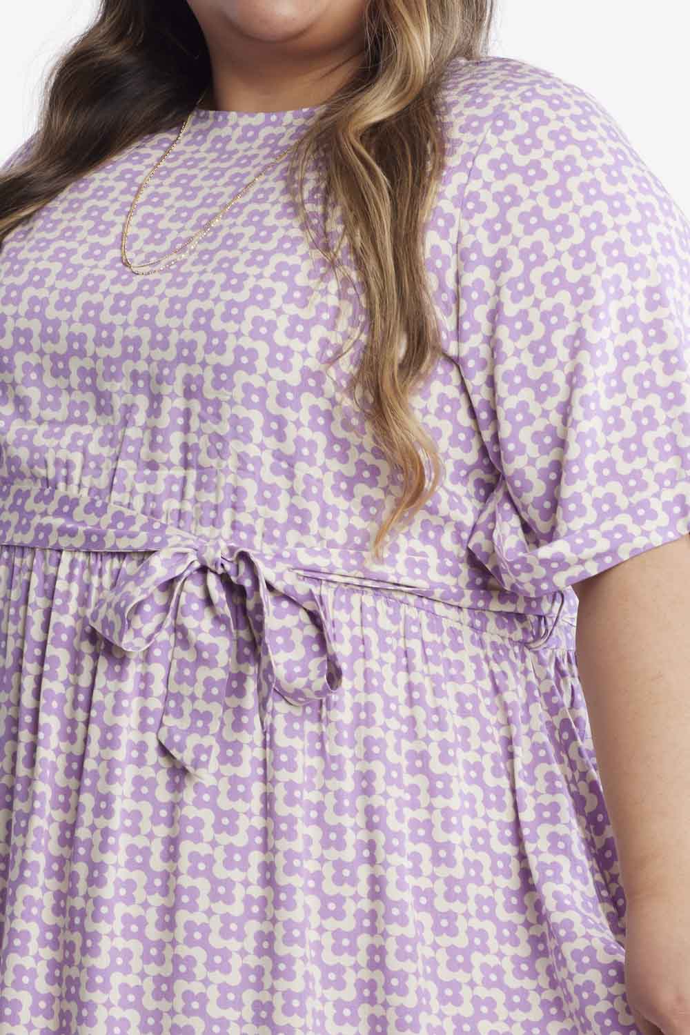 Adelaide Floral Midi Dress- Lavender