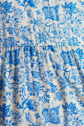 Ginger Floral Midi Dress- Blue