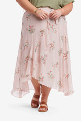 Becky Ruffled Wrap Floral Skirt