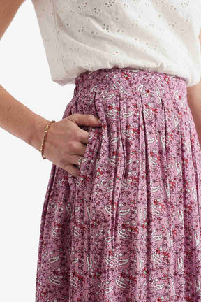 Reina Paisley Pleated Skirt