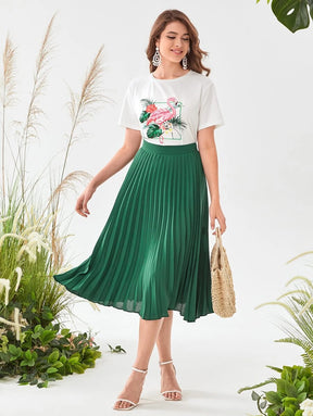 Day In Paradise Tee & Pleated Skirt Set