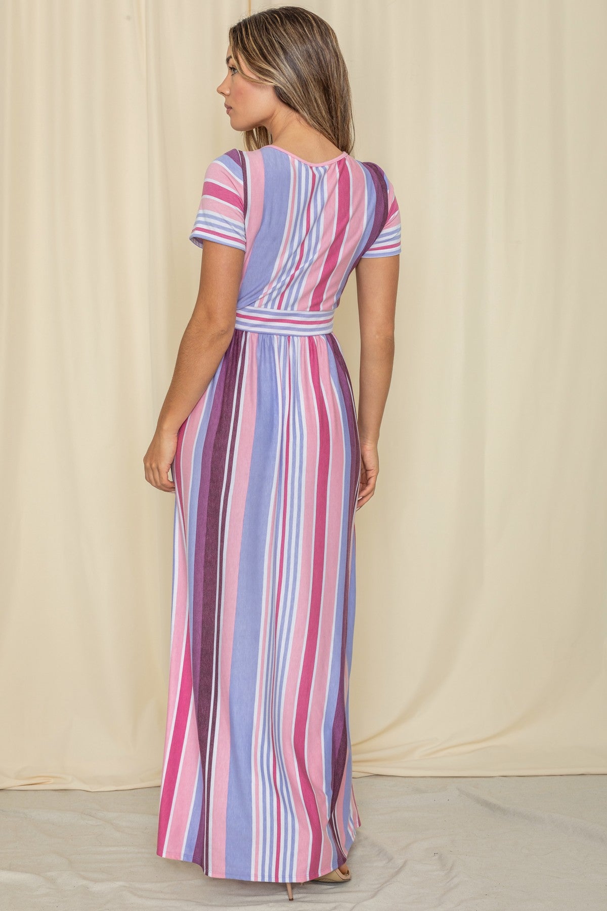 Cinthia Striped Multicolored Maxi Dress