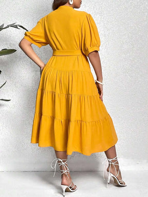 Curvy In Love Forever Yellow Midi Dress