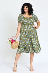 Curvy Annette Floral Midi Dress