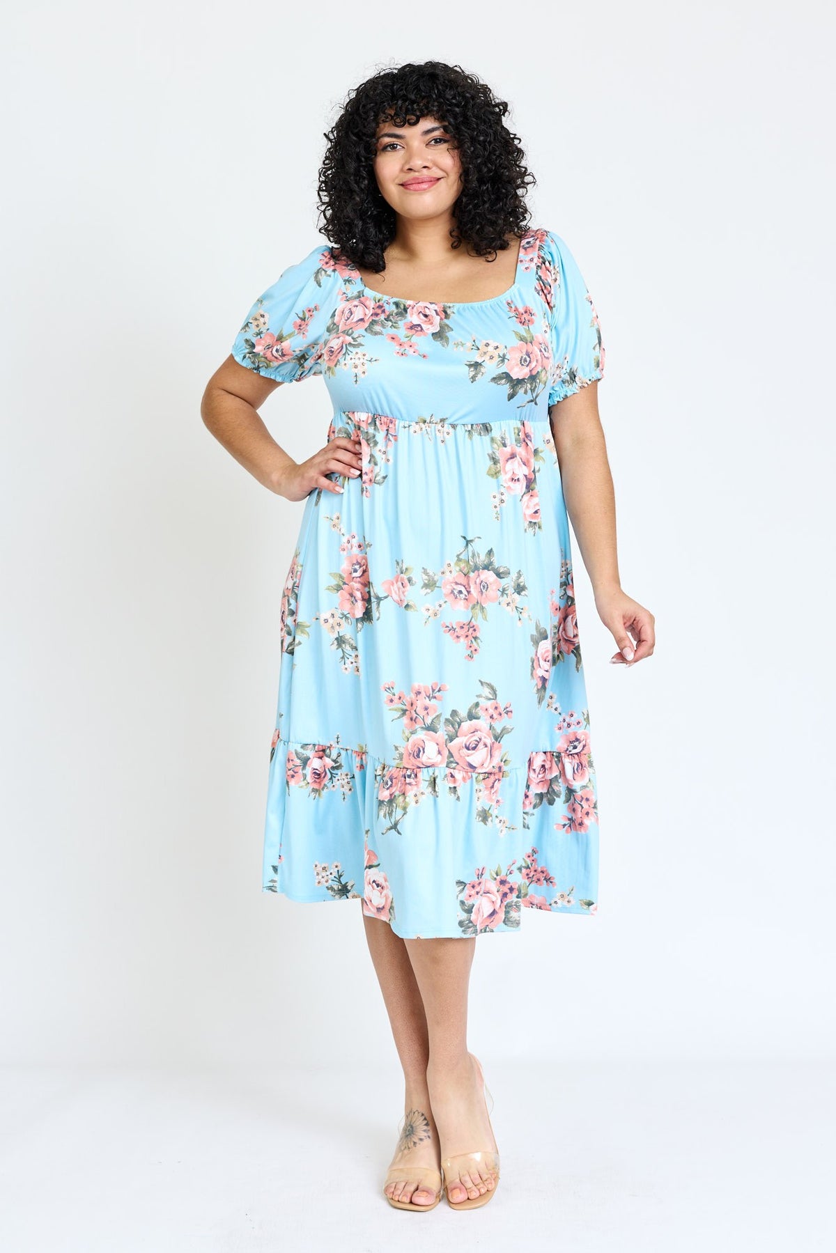 Curvy Annette Floral Midi Dress