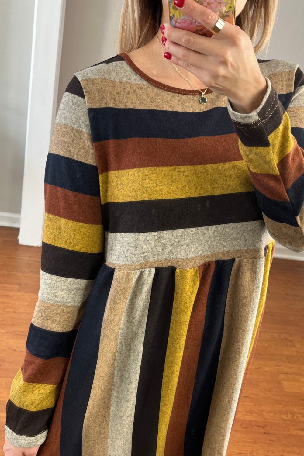 Stay Warm Striped Midi Dress