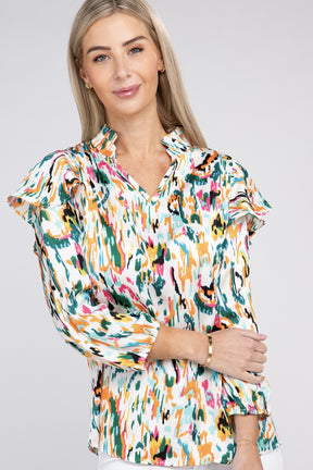 Made for Style Multicolored Down Blouse