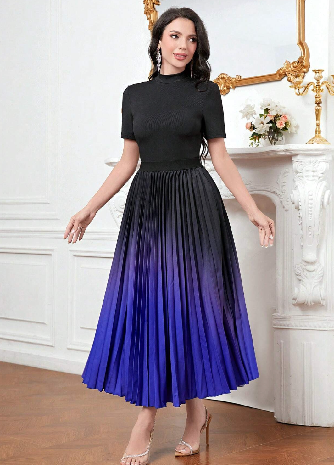 Stylish Top & Ombre Skirt Set