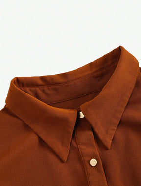 Charming Feeling Brown Shirt Dress