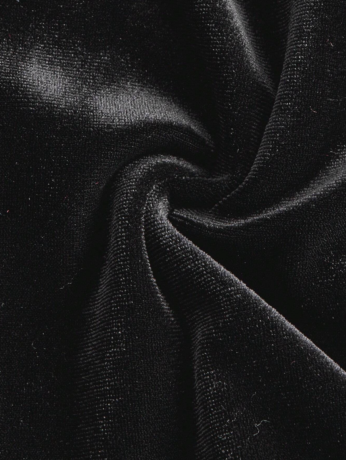 Abbey Black Velvet Vintage Midi Dress