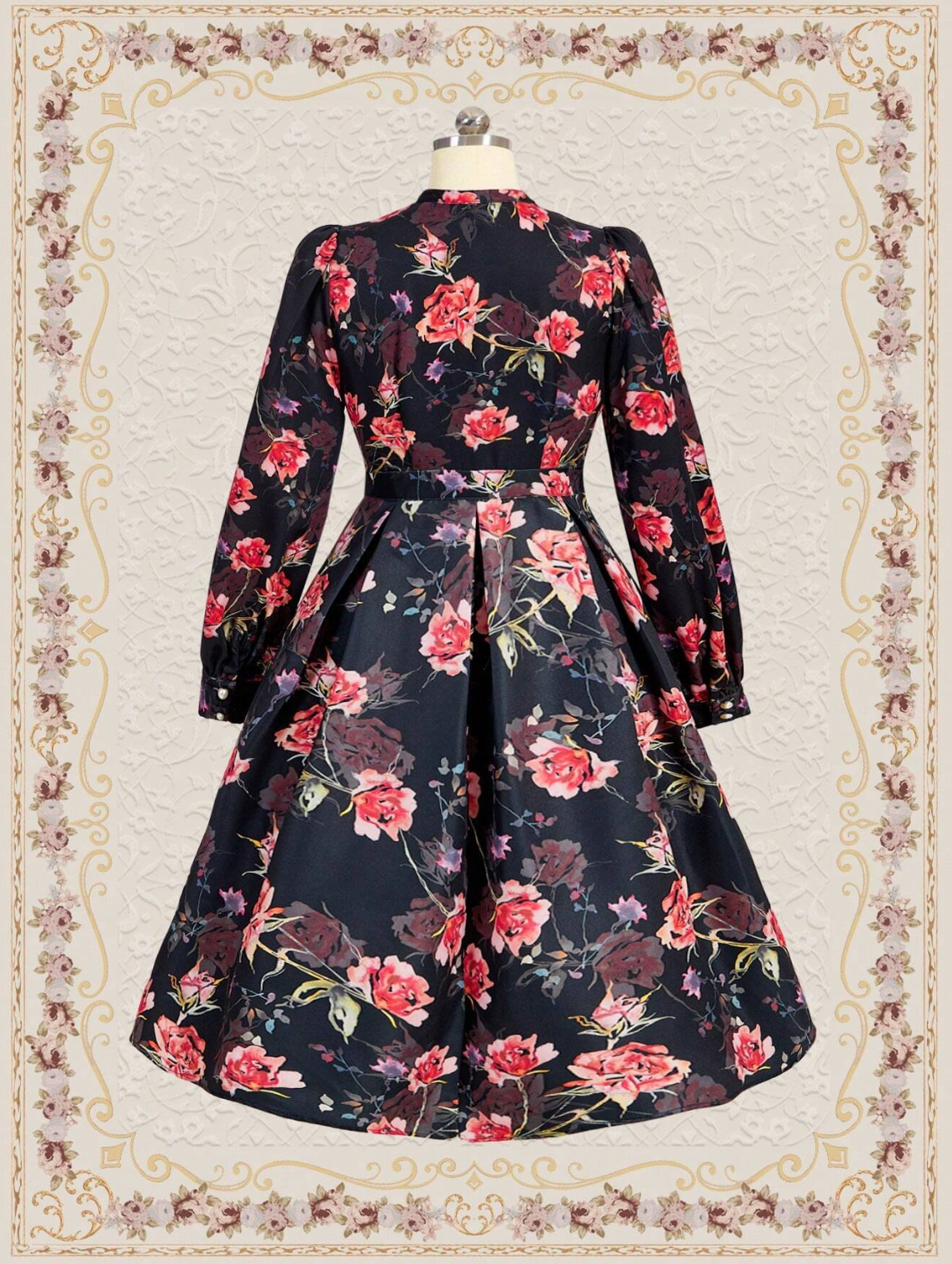 Abbey Floral Vintage Midi Dress