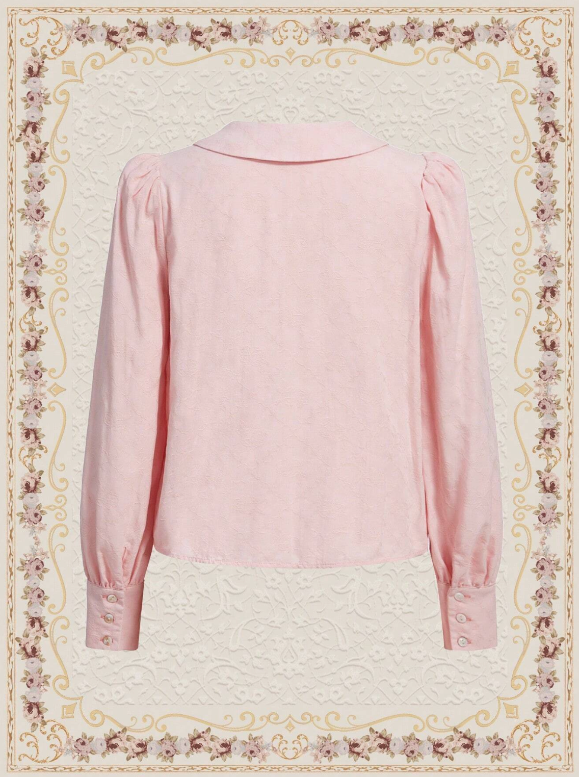 Gianna Pink Lapel Collared Vintage Top