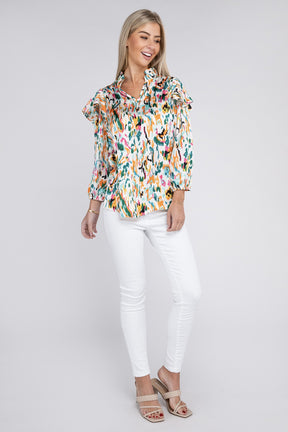 Made for Style Multicolored Down Blouse