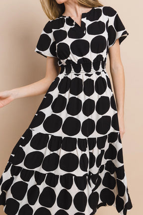 Gretel Black & White Polka Dots Dress