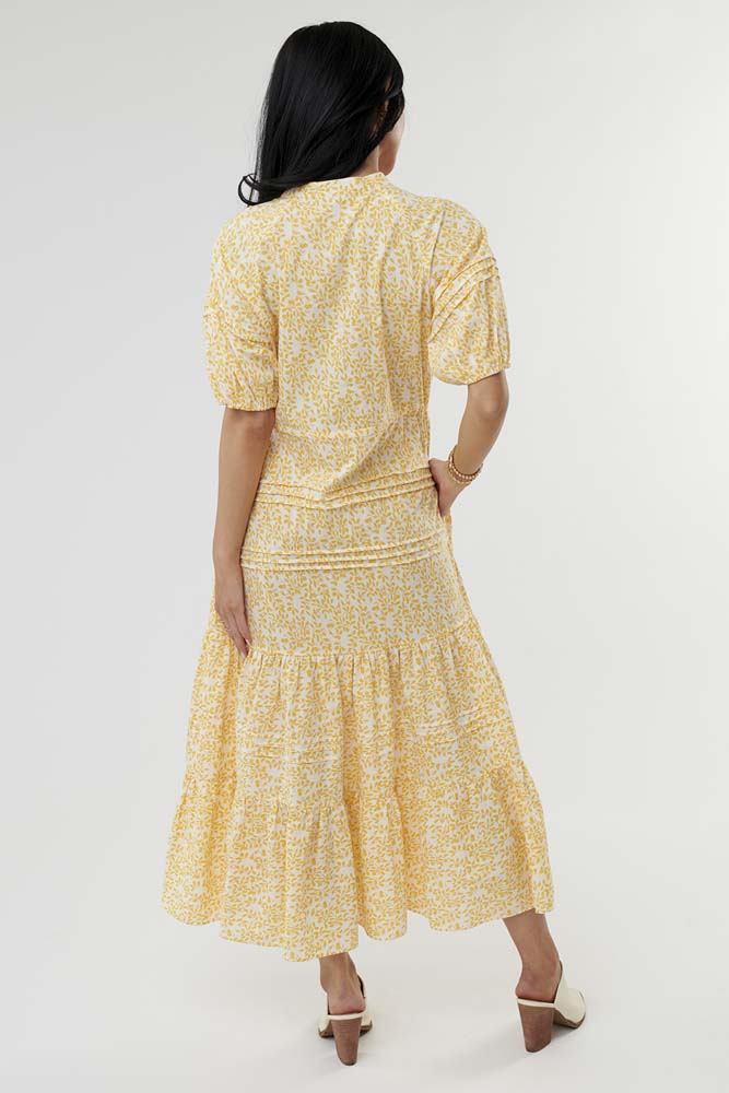 My Turn to Shine Yellow Floral Midi Dress
