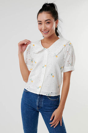 Sweeter Then Ever Eyelet Floral Top
