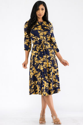 Keep it Lovely Floral Belted Midi Dress