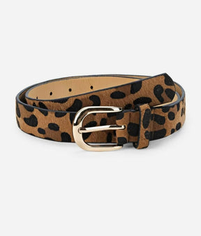 Leopard Print Buckle Belt