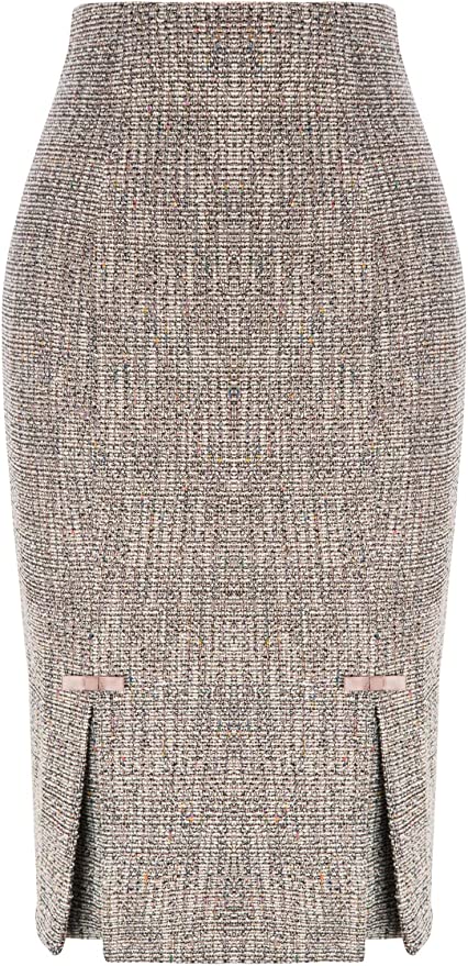 Looking Gorgeous Tweed Bow Pencil Skirt