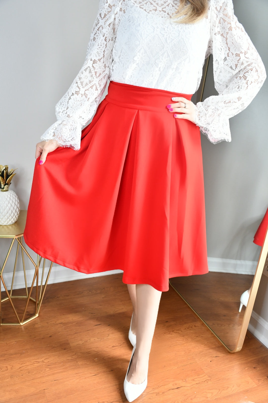 Best Trend Flare Midi Skirt