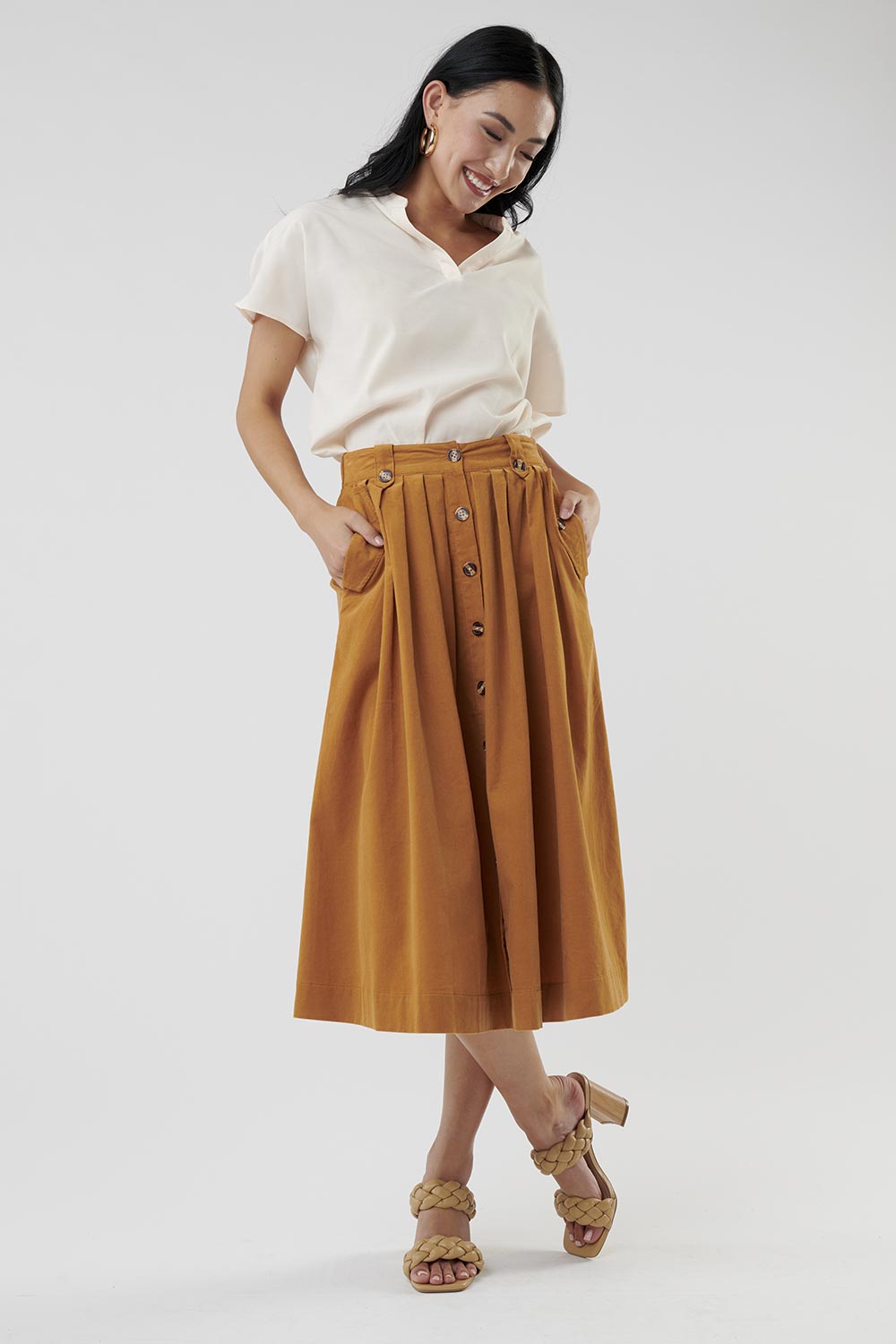 Time To Have Fun Pleated Midi Skirt