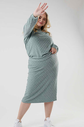 Positive Thoughts Knit Sweater Top-Sage