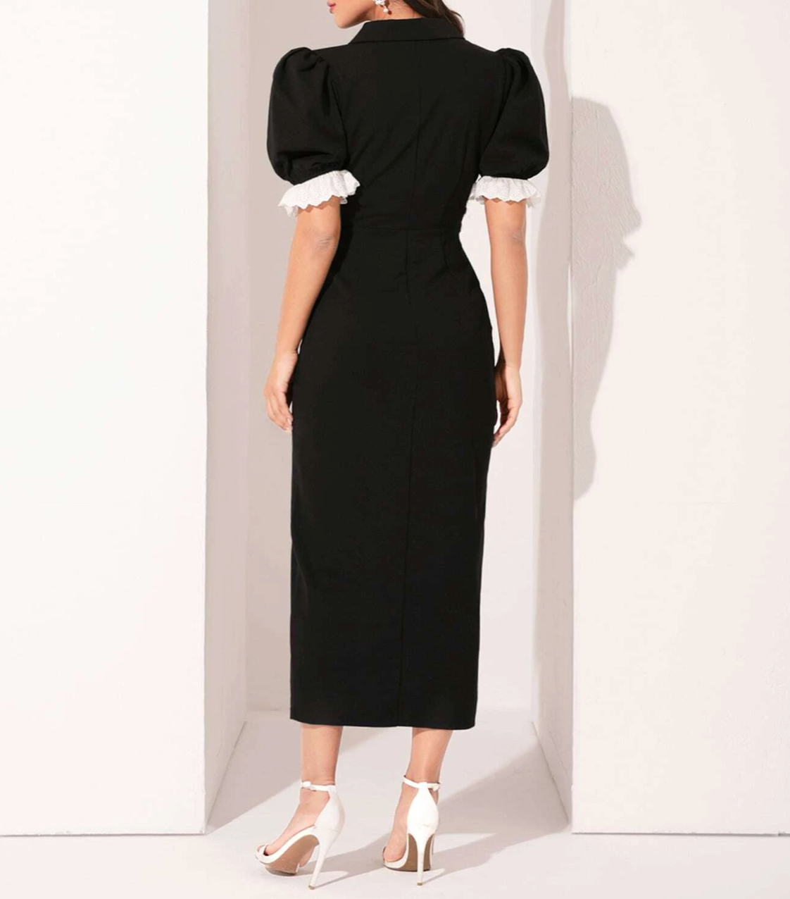 Executive Day Double Breasted Midi Dress