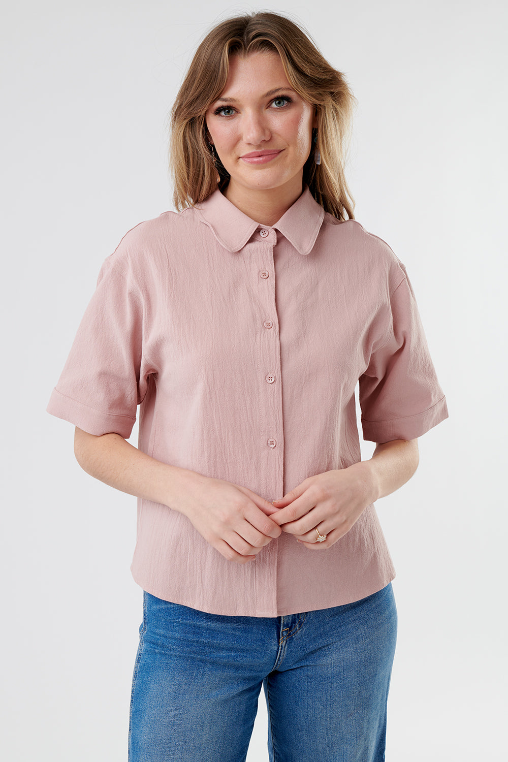 Sunny Bliss Pink Collared Top