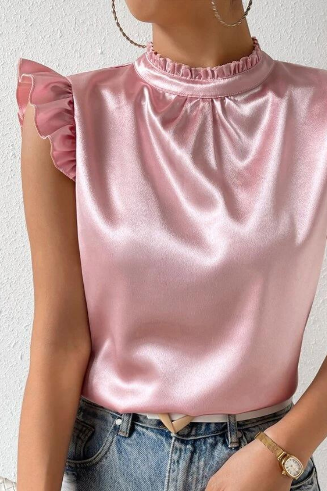 Your Attention Pink Satin Blouse